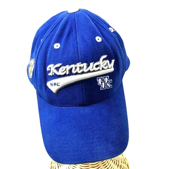 University Of Kentucky UK Ball Cap Wildcats Blue White Adjustable Hat - Picture 1 of 5